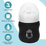 Beautyflier 4oz Glass Baby Bottle Sleeve Covers, Reusable Insulator, Heat/Cold Retention Moisture Neoprene Holder for 4 oz Philips AVENT Glass Natural Baby Bottle (Black, 2PCS)