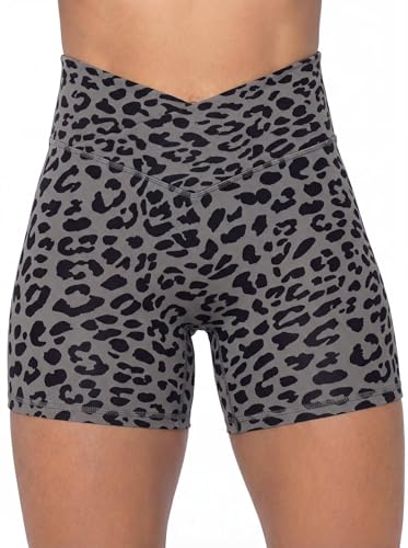 Image of Sunzel Crossover Biker Shorts for Women, No Front Seam V High Waist Yoga Workout Gym Shorts with Tummy Control | 4 Or 6-Inch Inseam, High Waisted, Tummy Control, Crossover Waist, Buttery Soft, No Front Seam, Squat Proof, Compression