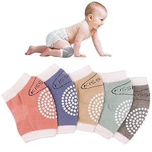 Simoda Baby Kruipende Antislip Kniebeschermers Katoenen Beenwarmers Beschermen tegen harde vloeren en kou （5 PAAR）