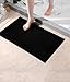 COTTON CRAFT Bath Mats - 2 Pack 100% Cotton 21x34 Inches - Ultra Absorbent - Plush 1000 GSM - Banded Border Luxury Towel Rug - Step Out Tub Shower Floor Mat -Not a Bathroom Rug - Black
