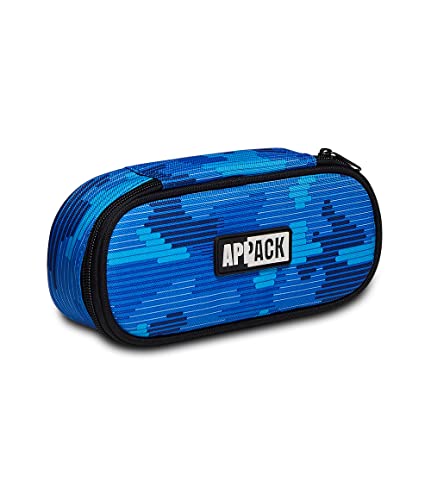 Appack Round Plus Pouch, Blue, Inner Pen Compartment, School and Leisure