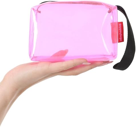 Baghashtag Pembe Şeffaf Dikdörtgen Form Makyaj Çantası