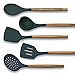 Juego de 5 Utensilios de Cocina 3 Claveles en Silicona Resistente a Altas Temperaturas y Mango en Madera de Haya
