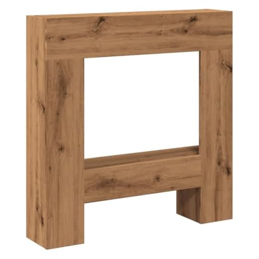 vidaXL Borde de chimenea madera ingeniería roble artisan 81x18x82 cm