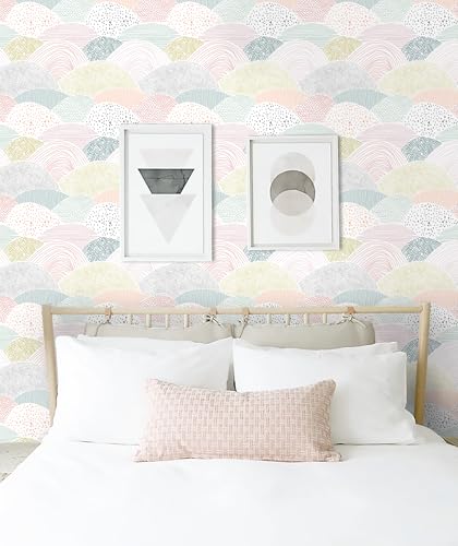 CiCiwind Peel and Stick Wallpaper Colorful Dot Contact Paper Boho Wall Paper 197"×15.5" Removable Self-Adhesive Kids Room Pink Wallpaper for Cabinets Bedroom Decor Wall Covering Vinyl Rolls