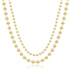 gold ball necklace 2 layers