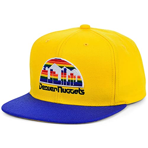 Mitchell & Ness Denver Nuggets Remix Snapback Adjustable Hat Cap - Yellow (Denver Nuggets, Snapback Adjustable One Size Fits Most)