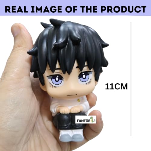 Image of FUNFOB Jujutsu Kaisen Yuta Okkatsu Action Figure Height - 11cm Collectible Anime Figures PVC Multicolour | Yuta Okkatsu Look up