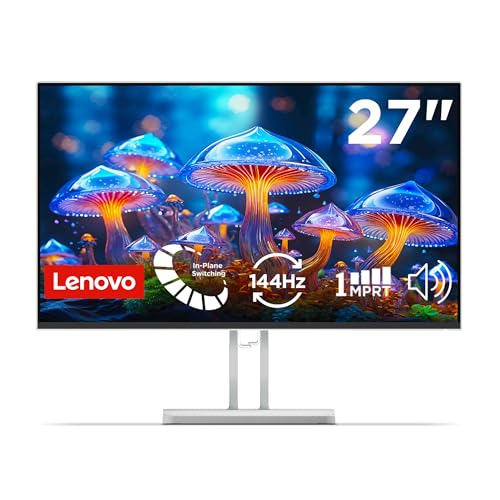 Image of Lenovo L27-4C| 27 Inch (68.58 cm) Ultraslim Monitor, FHD 1920x1080, IPS, 144Hz, 99% sRGB, 1ms, 2x3W Speakers, Dual HDMI, Display Port, Audio Port, AMD FreeSync,Eyesafe, Bezel-Less, VESA Mount, Grey