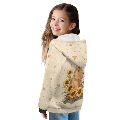 Girls Hoodie Graphic Fleece Jacket Long Sleeve Sweatshirt Full Zip Coat with Hood Spring Fall Winter Outwear2