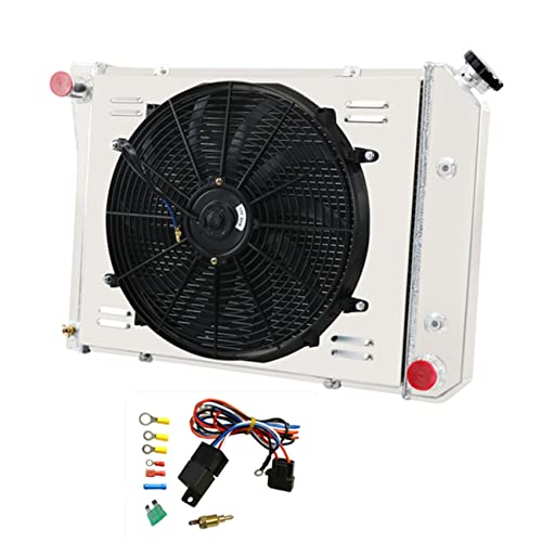 Primecooling 4 Row Core Aluminum Radiator +16" Fan +Shroud For Caprice Nova Buick Pontiac More Models 1968-74 #TOP19