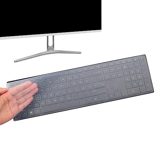 UUONDO Keyboard Cover for HP Pavilion 27-inch & 24-inch All-in-One Desktops & Wireless Keyboard - Clear, Silicone, Water Resistant, Dust Proof