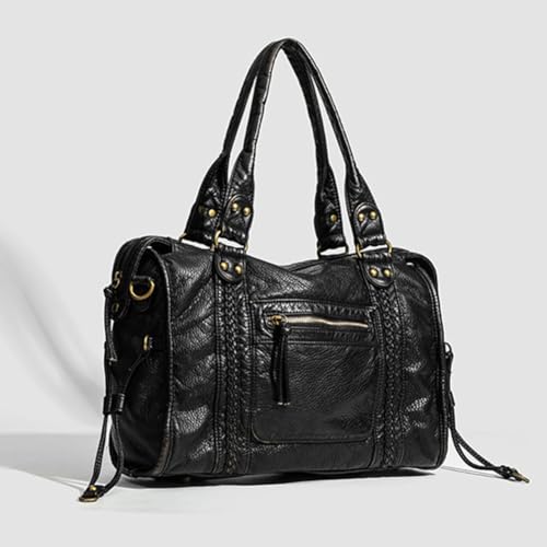 City Tote Bag Y2k | Vintage Leather Bag | Leather Retro Handle Hobo Bag | Shoulder Handbag Purse For Women3