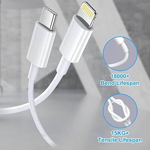 USB C Fast Charger with 1M USB Cable, 20W PD Fast Charger Plug for iPhone 11/12/13, Samsung Galaxy S21/S22 Series, Pixel 6/5, Type C Power Adapter UK