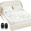 Caperia Heated Mattress Pad Queen, Electric Mattress Pad Bed Warmer with 9 Heat Settings, Memory Function, 1-12 Hours Auto Off, Deep Pocket, Machine Washable, 60x 80