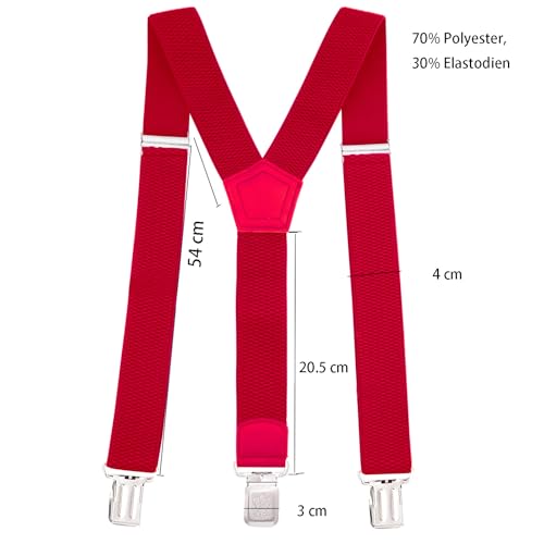 Glamexx24 Hosenträger für Herren Einstellbar und Elastisch, Y Form, Breit 4 cm mit 3 Starken Clips Einheitsgröße Hosenträger für Männer und Damen, Hell Lila
