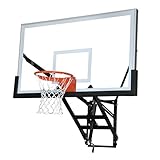 Do It Tennis Douglas W-35 MAX Wall Mount Adjustable Basketball System with 42” x 60” Glass Backboard