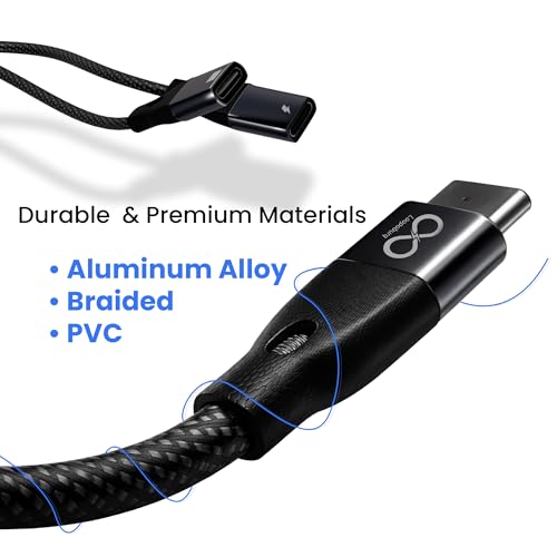 Image of 2 in 1 Type C Audio & Charging Adapter | USB C to Dual Type C Connector | 60W PD Fast Charging + Music & Call Support | Aluminum Alloy & Braided Cable | USB-C Headphone Adapter with Carry Pouch