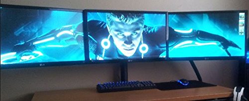 Easymountlcd Ezm Articulating Heavy-Duty Triple Monitor Mount Stand Free Standing With Grommet Mount Option Up To 24" (002-0033) #TOP1