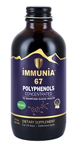 Immunia 67 Polyfenolen - Vlierbessenconcentraat en antioxidanten. Premium Antioxidant Supplement met 67 Polyfenolen (Anthocyanen, Quercetin, Resveratrol, enz.) 24-dagen levering per fles (1-verpakking)