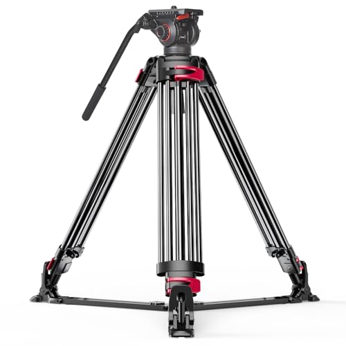 miliboo mtt609a プロ用ビデオ三脚 カメラ三脚 ビデオカメラ三脚 大型油圧雲台三脚 調整可能ダンパー三脚 作業高さ47-167cm 耐荷重15kg プロ級三脚 グラウンドエクステンダー付属、現場収録/撮影/ライブ配信/スタジオなどに最適、アップグレードやカスタマイズ可能、アルミニウム合金製