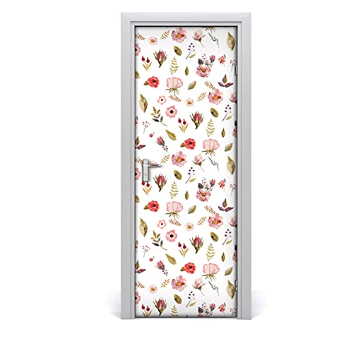 Sticker de porte pour masquer les rayures papier peint fleurs de champ - 2