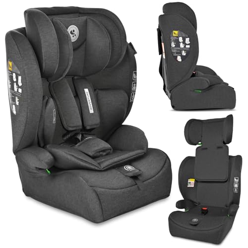 Lorelli Auto Kindersitz 9-36kg Adventure i-Size 76-150 cm, mitwachsender Autositz für Kinder, Babysitz, Autokindersitz, Einstellbare Kopfstütze, 5-Punkt-Sicherheitsgurt, schwarz