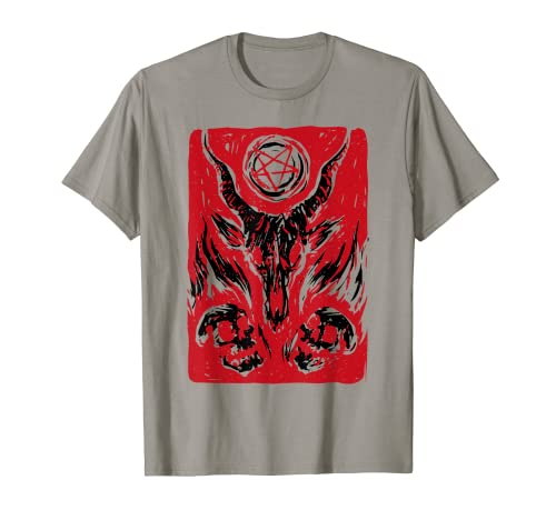 Retro Baphomet Satanic Satan Cabra Diablo Oculto Gótico Camiseta