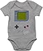 Shirtracer Baby Strampler Mädchen & Junge - Gameboy - 3/6 Monate - Grau meliert - Baby Strampler Junge 0-6 Monate - BZ10 - Baby Body Kurzarm für Jungen und Mädchen