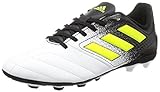  adidas Ace 17.4 FxG, Botas de fútbol Unisex niños, Blanco (Footwear White/Solar Yellow/Core Black), 36 2/3 EU