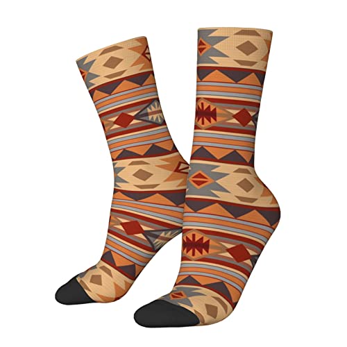 Mens Dress Socks Native Southwestern Design Tan Gray Brown American Socks for Men Fashion Crew Casual Socks2