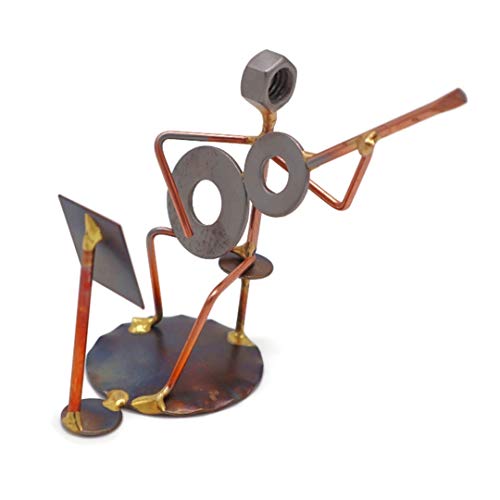 Classical Guitar with Music Stand Collectible Handmade Metal Art Figurine, Desk Accessories, Trophy, Orchestra, Office DÃ©cor, Musical Instrument