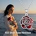 URONE Red Rose Necklace 925 Sterling Silver Red Flower Pendant Enamel Rose Flower Jewelry Gifts for Women