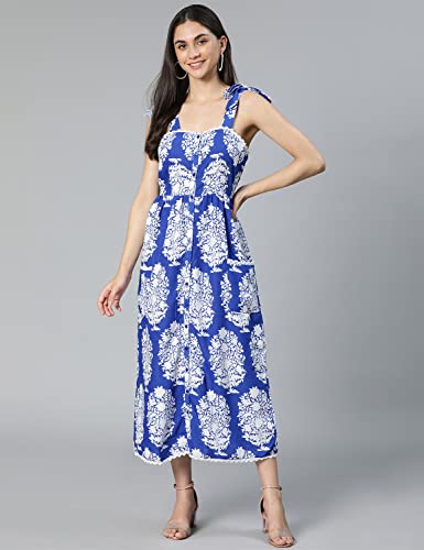 Image of oxolloxo Truffle Orange Printed Women Long Dress