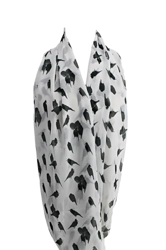 Etwoa Japanese Crows Illustration Infinity scarf Watanabe Seitei Circle scarf Loop Scarf4