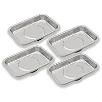 VASTOOLS Magnetschale Werkzeugablage 4-tlg,Satz 95x65mm,Edelstahl Magnetschalen, Halten von Schrauben, Bohrer und Nägel, Hochleistungsmagnet, Verdicktes Magnetische schale