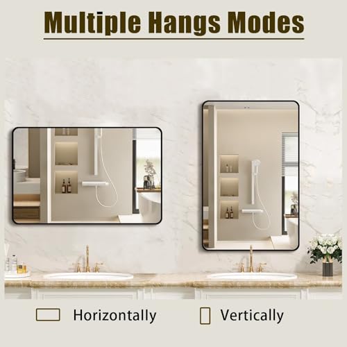 TOTOZAKUL-Bathroom-Wall-Mirror-for-Over-Sink-16x24inch-Wall-Mounted-Vanity-Mirror-for-Bedroom-LivingDining-Room-Modern-Rectangle-Black-Framed-Hanging-Makeup-Mirrors