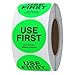 Hybsk Fluorescence"USE First" Trilingual Removable Label 1.5 Inch Total 500 Labels Per Roll (Fluorescence Green)