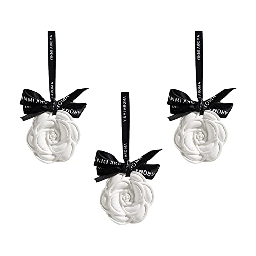 3 piedras difusoras de aroma para bricolaje, fragancia sólida perfumada para armario de viaje, flores, color blanco