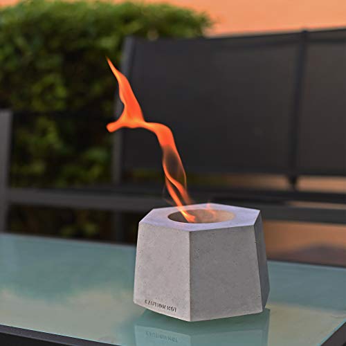 Colsen Tabletop Rubbing Alcohol Fireplace Indoor Outdoor Fire Pit Portable Fire Concrete Bowl Pot Fireplace (HEX Tesla)