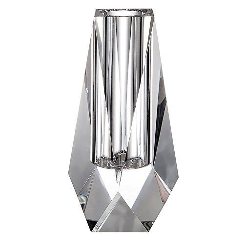 Donoucls Crystal Small Bud Flower Vase 4.4 Inch, Christmas Decorations for Home, Wedding or Gift - Clear with Gift Box