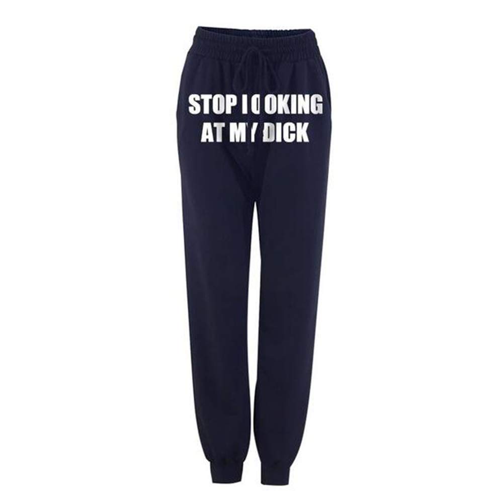 STOP LOOKING AT MY DICK Jogger Trousers, Unisex Casual Harem Pants