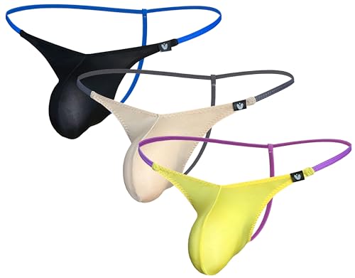 Men's Sexy Breathable Silky texture G-Strings Low Waisted Thong Bulge Pouch Underwear