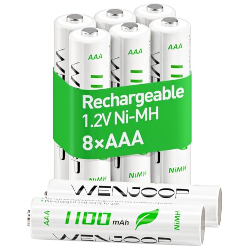 WENJOOP Rechargeable AAA Batteries 8 Pack &ndash; 1100mAh 1.2V NiMH High Capacity, Low Self Discharge...