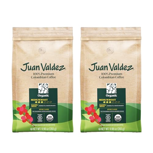 Juan Valdez Organic Ground Coffee, Balanced Roast 10 OZ - Premium Colombian Coffee USDA Organic Certified (Pack of 2)