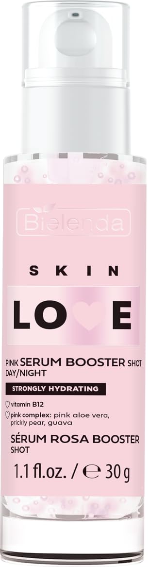 Bielenda SKIN LOVE Strongly moisturizing Pink Booster Shot Serum for daily care day and night 30 g, 30 g (Pack of 1) - Image 3