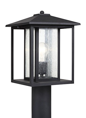 Sea Gull Lighting 82027-12 Hunnington One - Light Outdoor Post Lantern Outside Fixture, Black