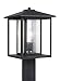 Sea Gull Lighting 82027-12 Hunnington One-Light Outdoor Post Lantern with Clear Seeded Glass Panels, Black Finish