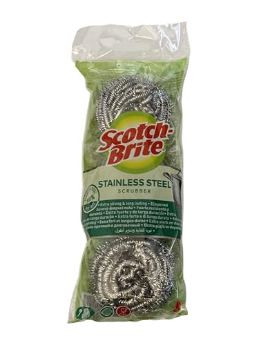 Scotch-Brite Stainless Steel Scourer, Pack of 3, Rustproof, Extra Strong and Durable, for Cleaning Pots, Pans and Grill Racks, May Scratch