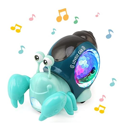 Ballery Juguete Cangrejo Que Gatear Para Bebés, Juguetes De Cangrejo, Juguetes Eléctricos De Cangrejo De Escape De Inducción Con Música Y Luces Led Evitación Automática De Obstáculos (Verde)